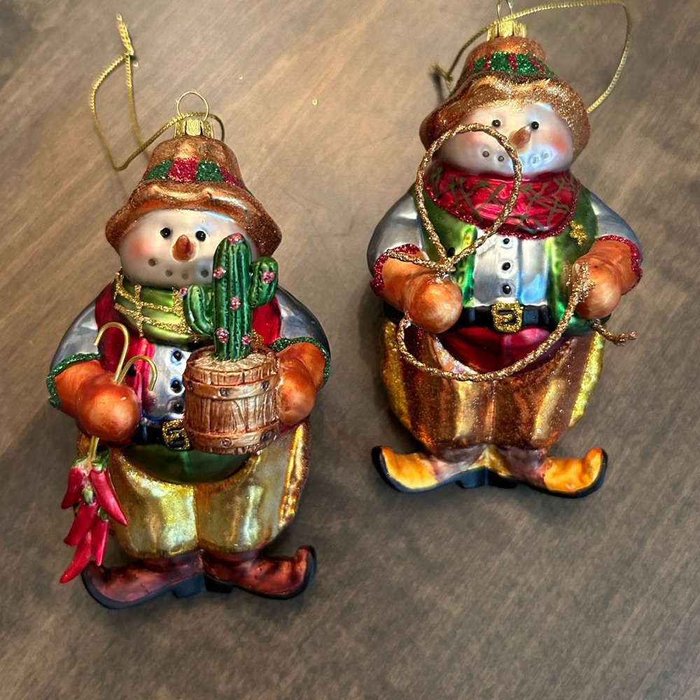 🎄🎄Christmas Tree Ornaments Fabulous multicolored snowmen brothers 😊🎄🎄🎄🎄